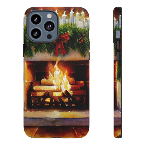 Candles on the Hearth Decorated for Christmas - Impact Resistant Phone Case iPhone 13 Pro Max Matte
